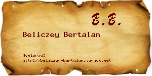 Beliczey Bertalan névjegykártya